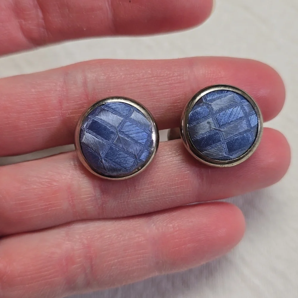 🔸️5/$25🔸️Vintage Blue Checkered Cuff Links